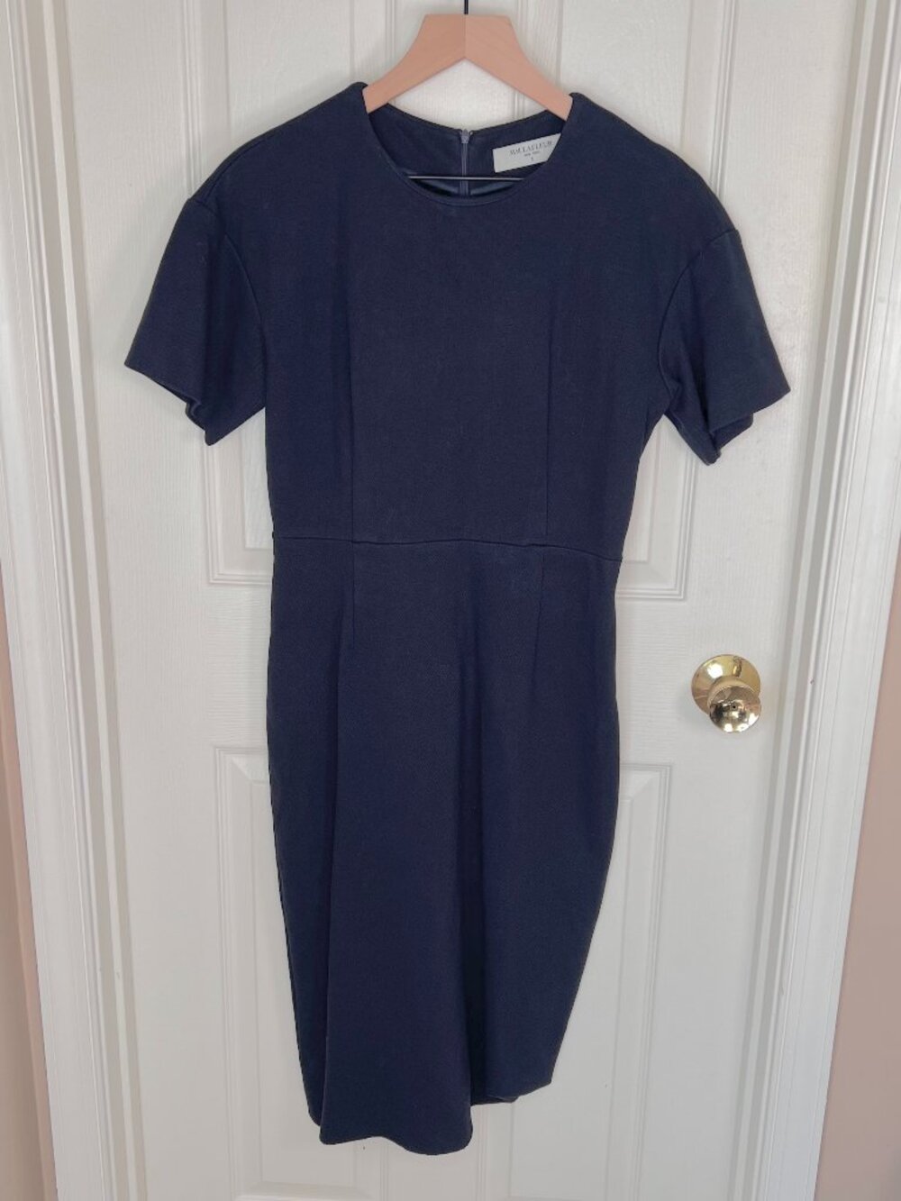 M.M. Lafleur Navy Blue Career Shift Midi Length Dress Size 4 SEE DESCRIPTION